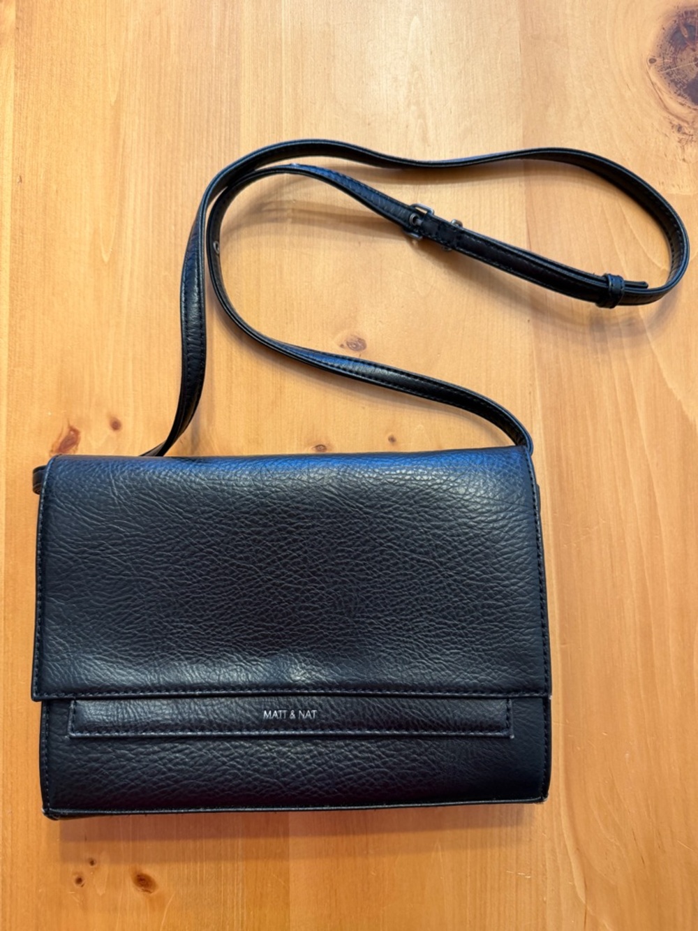 Matt & Nat Black Pebbled Vegan Leather Shoulder Bag